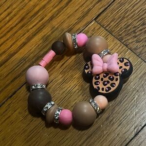 Handmade iconic Minnie Mouse Stanley Tumbler Cup Handle Bracelet charm